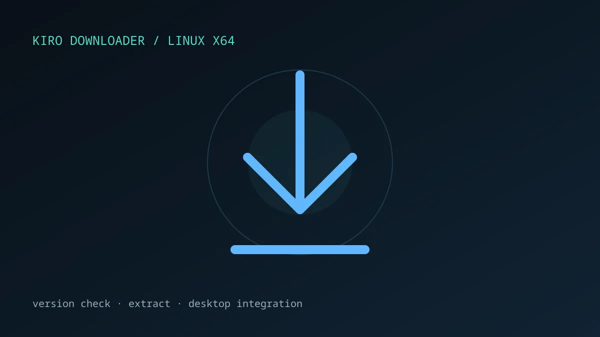 Minimal download and package illustration for Kiro Downloader